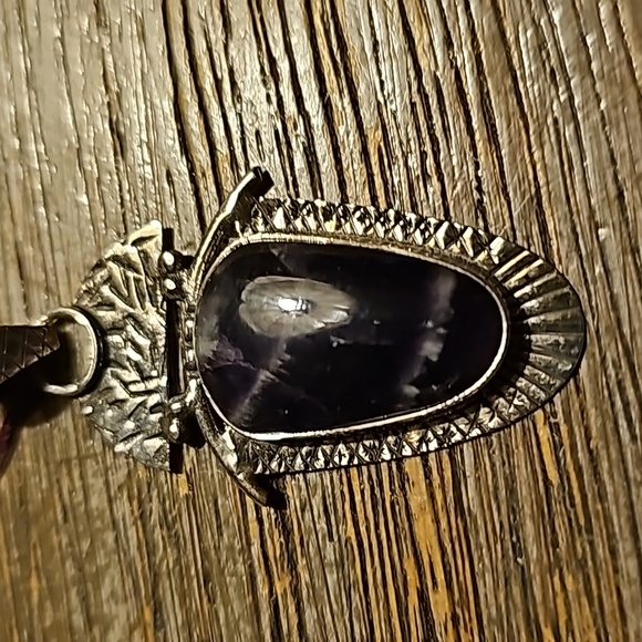 New Sterling silver Chevron Amethyst pendant - Picture 8 of 8